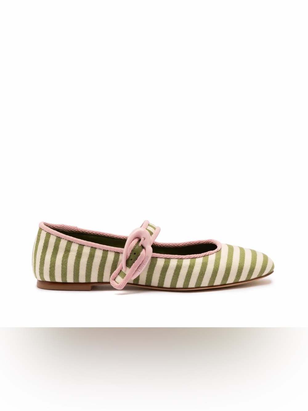 Larroude Verona Ballet Flat Green & Pink